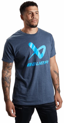 Bauer Core Lockup Short Sleeve Crew Tee Adult -Bauer 1059666 NVY Mens 1266